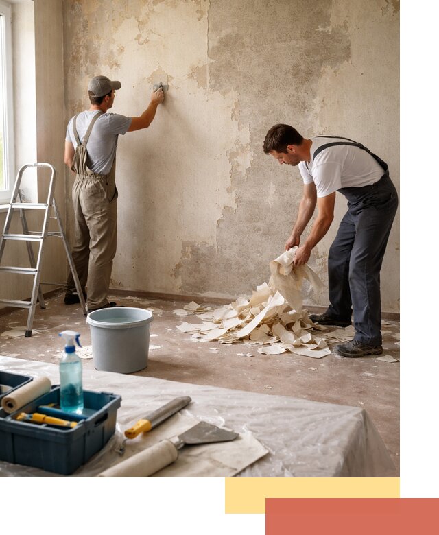 Снятие старых обоев в Ленинске-Кузнецком быстро и качественно