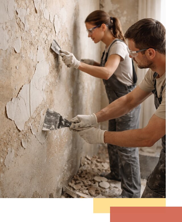 Снятие старой шпаклевки и подготовка поверхностей в Ленинске-Кузнецком
