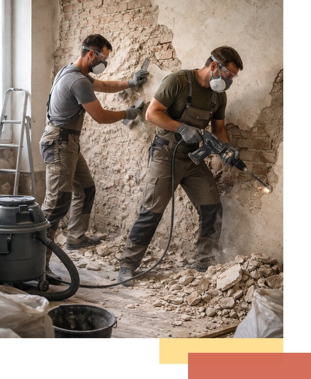 Демонтаж штукатурки со стен в Ленинске-Кузнецком быстро и аккуратно