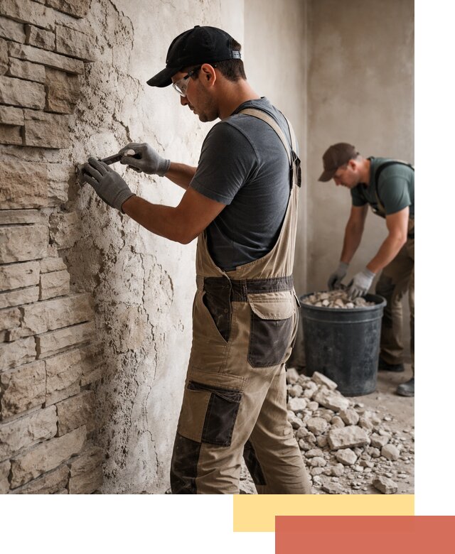 Демонтаж декоративного камня в Ленинске-Кузнецком профессионально и безопасно