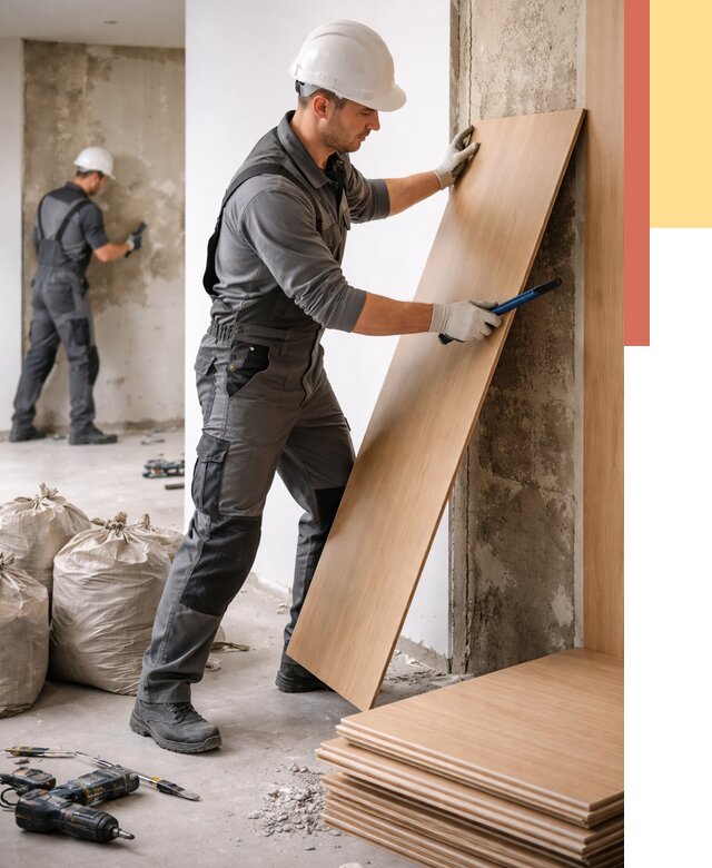 Демонтаж стеновых панелей в Ленинске-Кузнецком от 3577 руб. за м² быстро и недорого | ОТДЕЛОЧНИК-Лнн