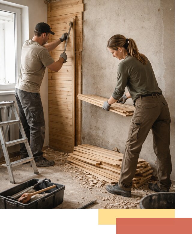 Демонтаж вагонки со стен в Ленинске-Кузнецком — профессиональный демонтаж