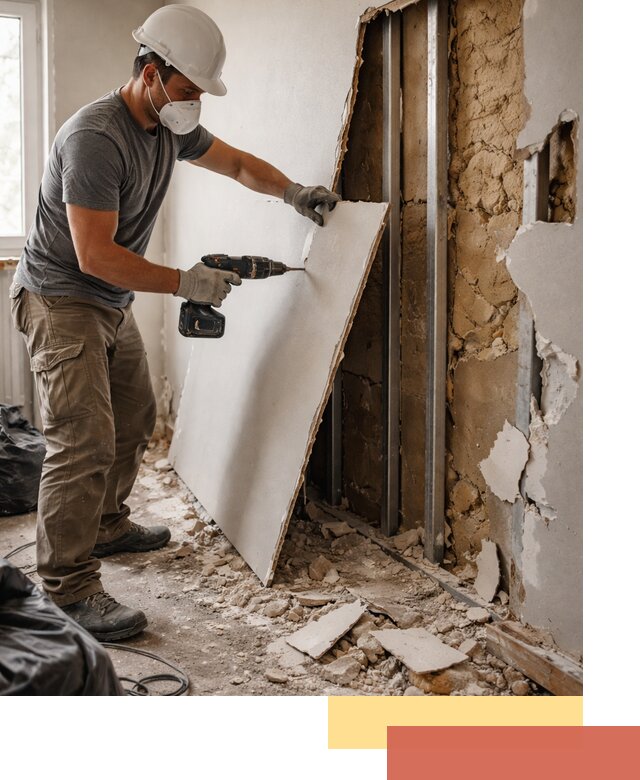 Демонтаж гипсокартона со стен в Ленинске-Кузнецком качественно и быстро