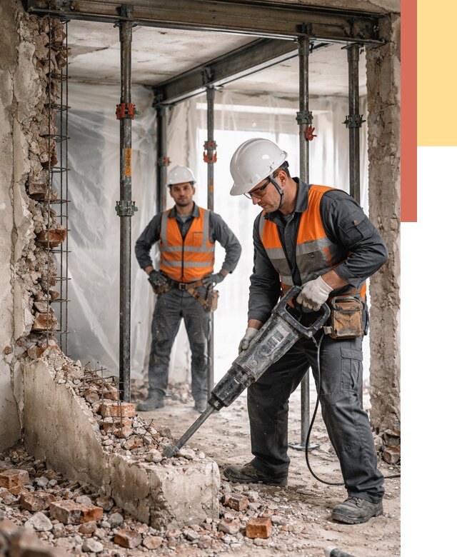 Снос несущих стен в Ленинске-Кузнецком от 10477 руб. — демонтаж несущей стены под ключ | ОТДЕЛОЧНИК-Лнн