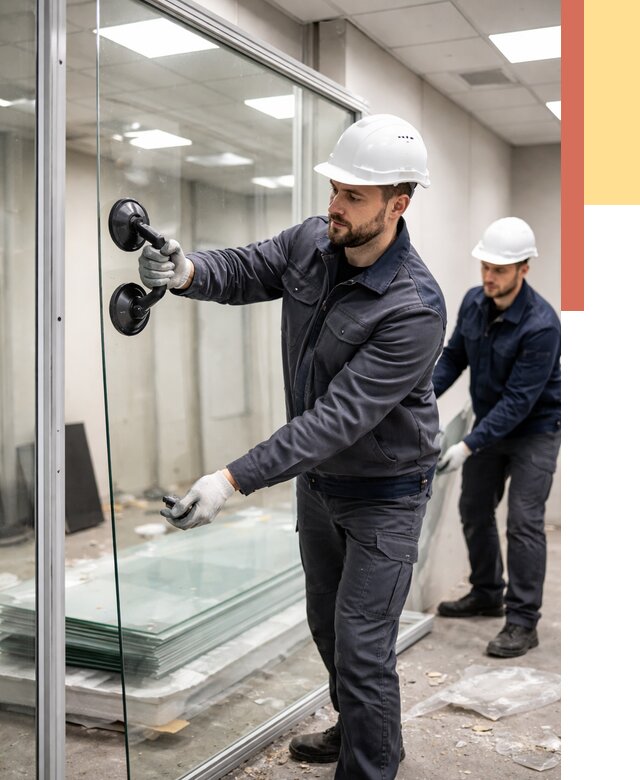 Демонтаж стеклянных перегородок в Ленинске-Кузнецком от 3271 руб. — быстро и недорого | ОТДЕЛОЧНИК-Лнн