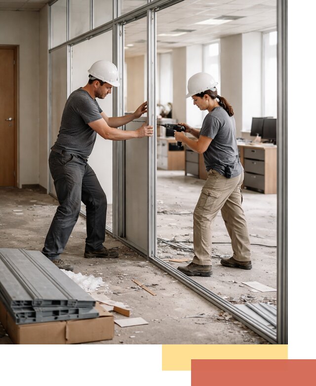 Демонтаж алюминиевых перегородок в Ленинске-Кузнецком быстро и аккуратно