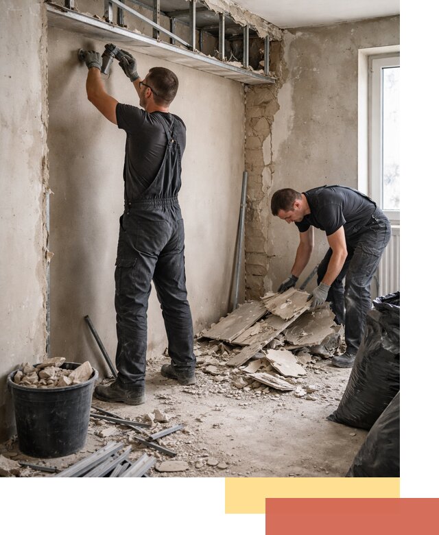 Демонтаж короба из гипсокартона в Ленинске-Кузнецком быстро и аккуратно