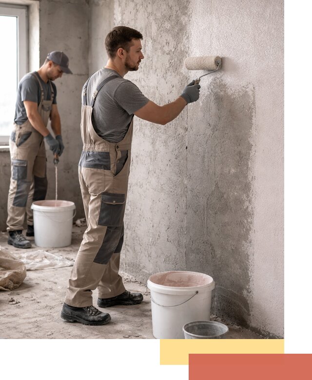 Нанесение бетоноконтакта на стены в Ленинске-Кузнецком для последующей отделки