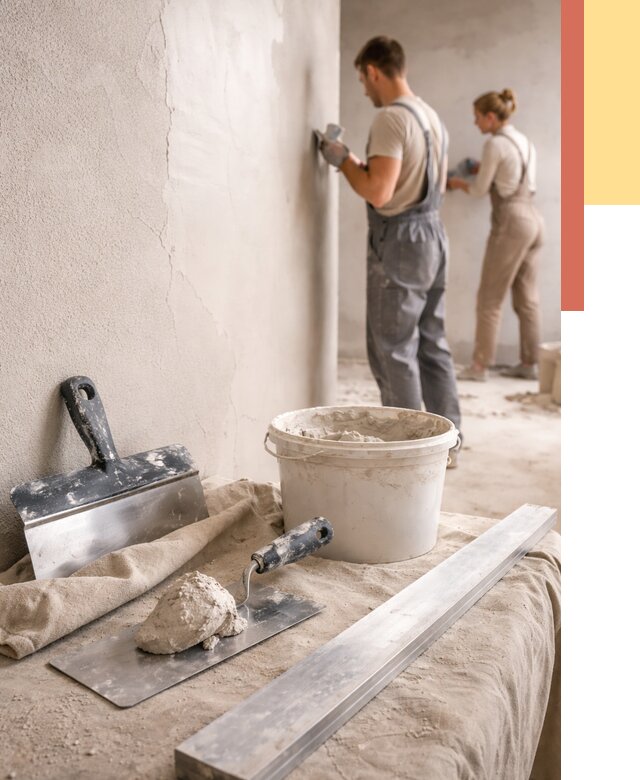 Штукатурка стен гипсовая в Ленинске-Кузнецком от 4599 руб/м2 — быстро и недорого | ОТДЕЛОЧНИК-Лнн