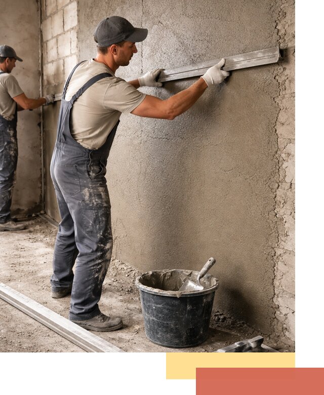 Штукатурка стен цементно-песчаная в Ленинске-Кузнецком профессионально
