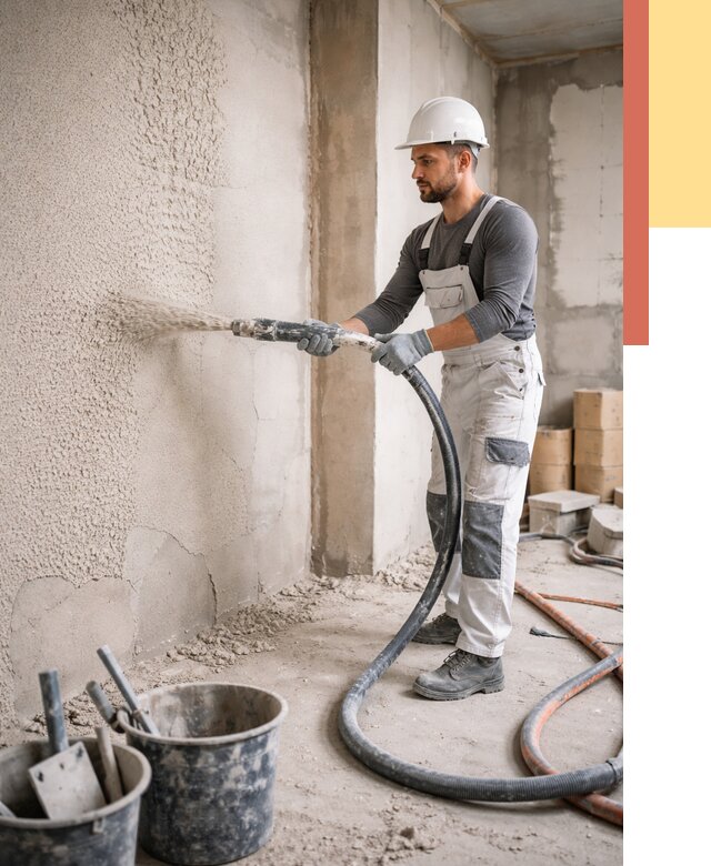 Машинная штукатурка стен в Ленинске-Кузнецком под ключ от 6644 руб./м2 | ОТДЕЛОЧНИК-Лнн