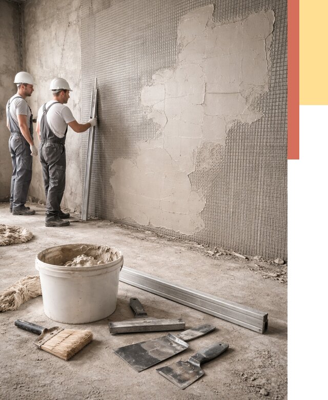 Штукатурка стен по сетке в Ленинске-Кузнецком от 5622 руб./м2 — быстро и недорого | ОТДЕЛОЧНИК-Лнн