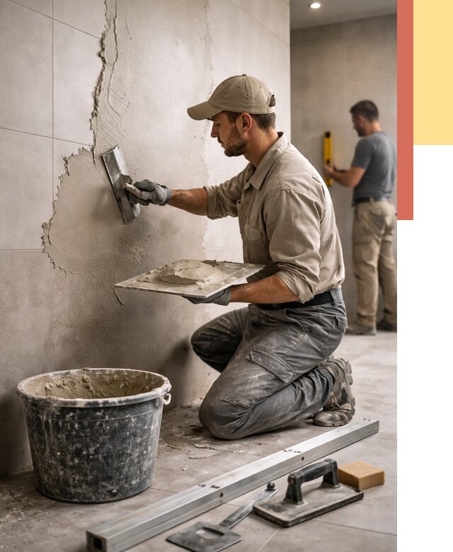 Штукатурка стен в ванной в Ленинске-Кузнецком от 4599 руб./м² — выравнивание под ключ | ОТДЕЛОЧНИК-Лнн