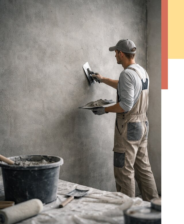 Декоративная штукатурка под бетон в Ленинске-Кузнецком от 2555 руб./м² — нанесение под ключ | ОТДЕЛОЧНИК-Лнн