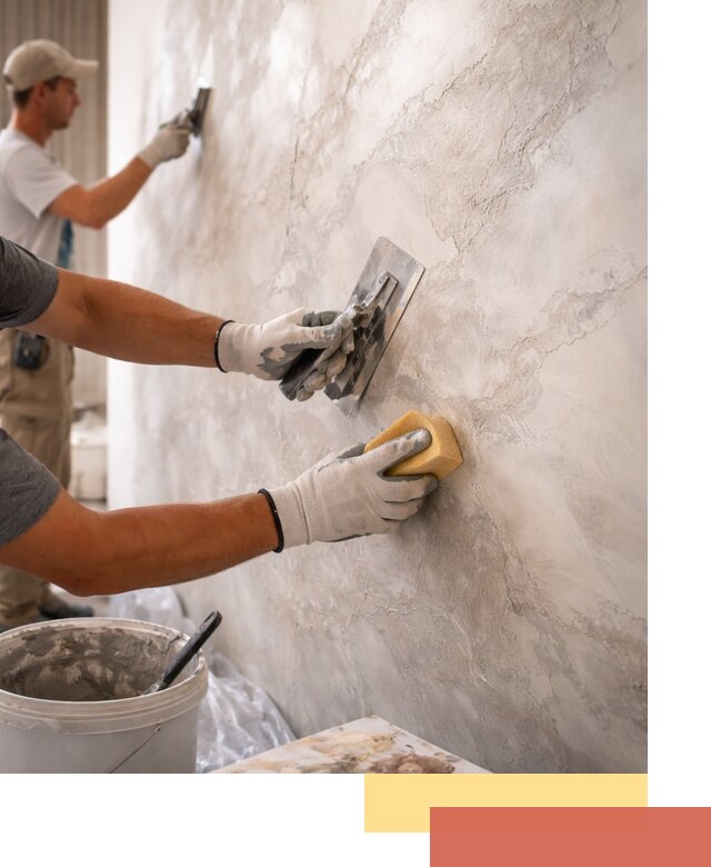 Декоративная штукатурка под мрамор в Ленинске-Кузнецком для стен и потолков