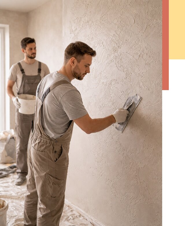 Фактурная штукатурка стен в Ленинске-Кузнецком от 4293 руб./м² — заказать под ключ | ОТДЕЛОЧНИК-Лнн