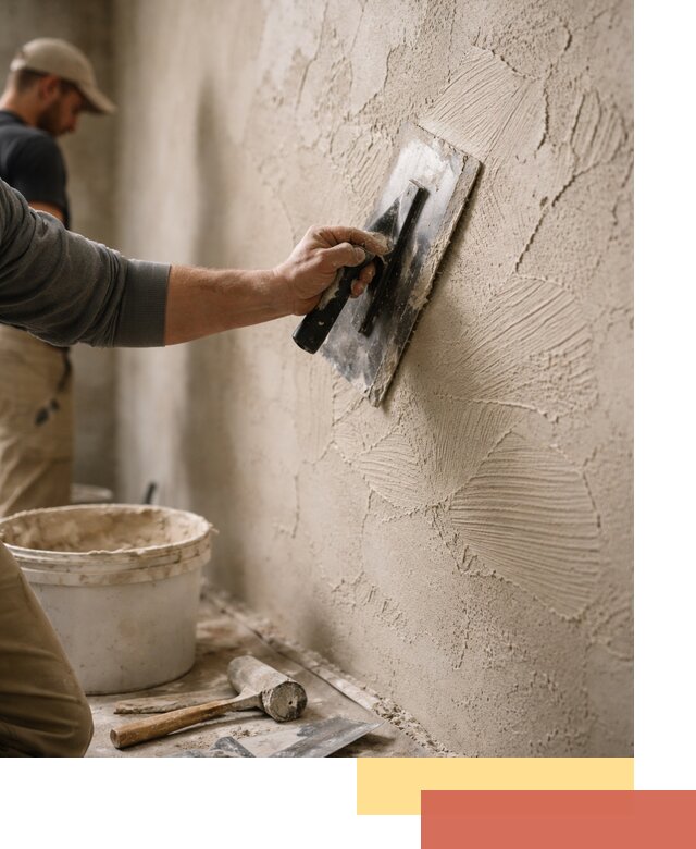 Фактурная штукатурка стен в Ленинске-Кузнецком — монтаж, отделка, реставрация