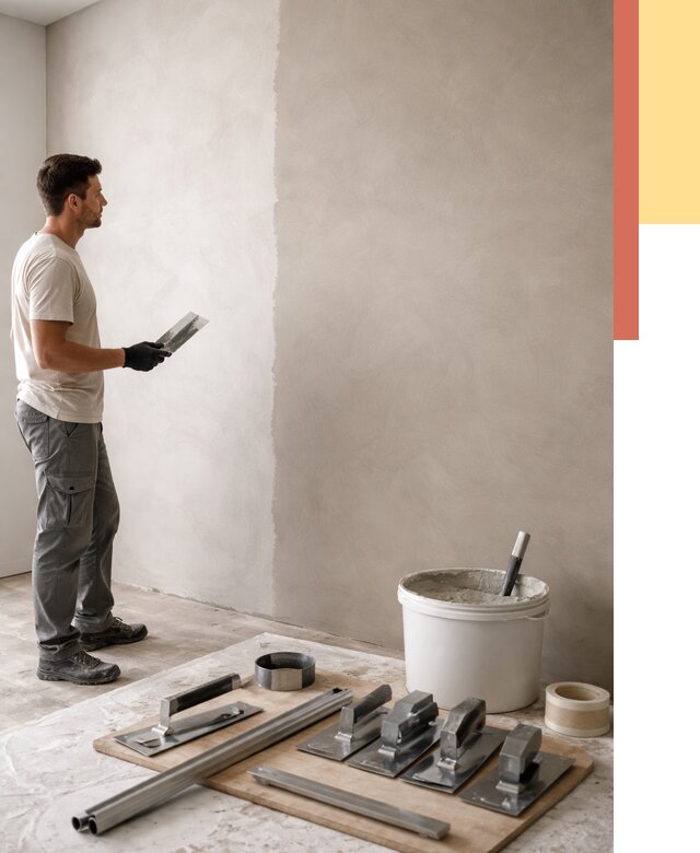 Нанесение микроцемента на стены в Ленинске-Кузнецком от 3271 руб./м2 под ключ | ОТДЕЛОЧНИК-Лнн