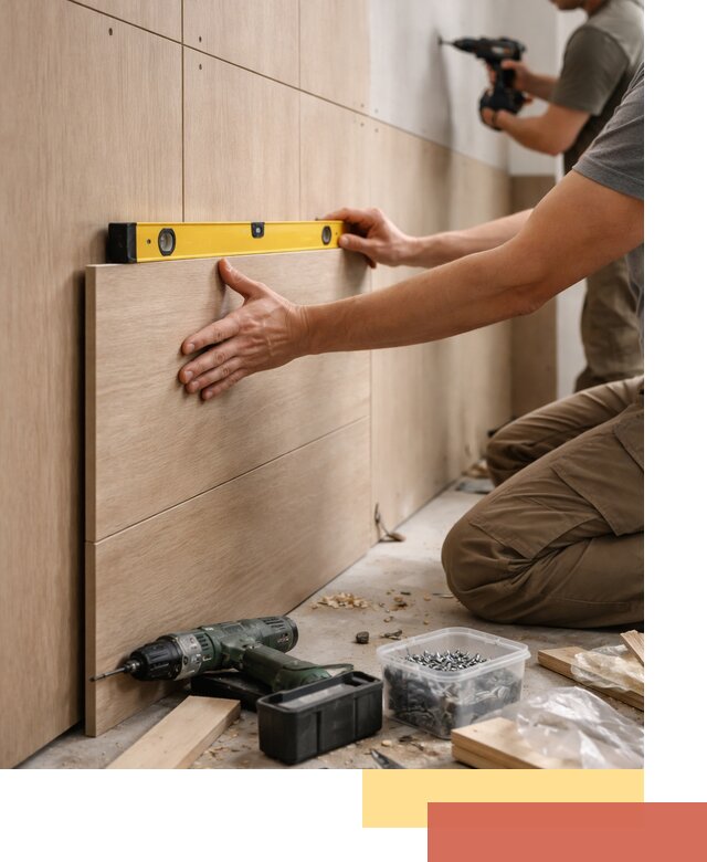 Профессиональный монтаж МДФ панелей на стены в Ленинске-Кузнецком