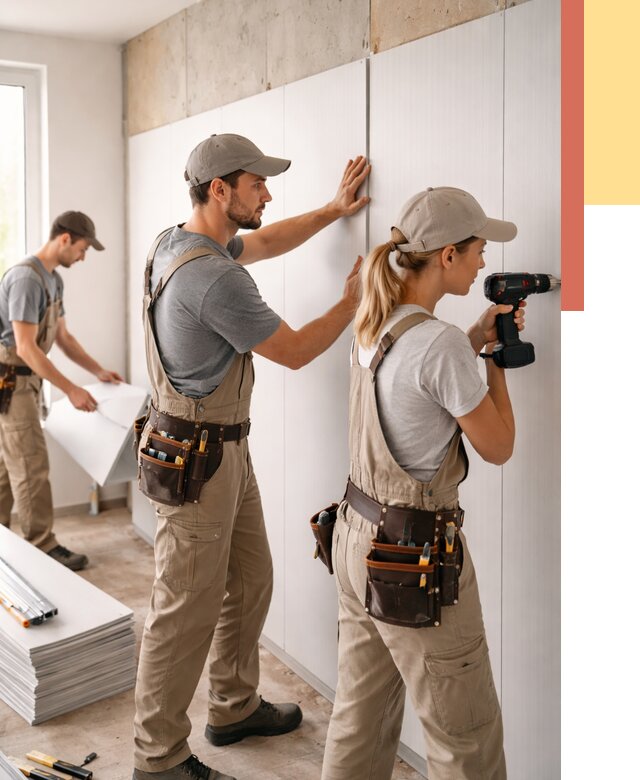 Монтаж ПВХ панелей на стены в Ленинске-Кузнецком от 460 руб/м2 — быстро и недорого | ОТДЕЛОЧНИК-Лнн