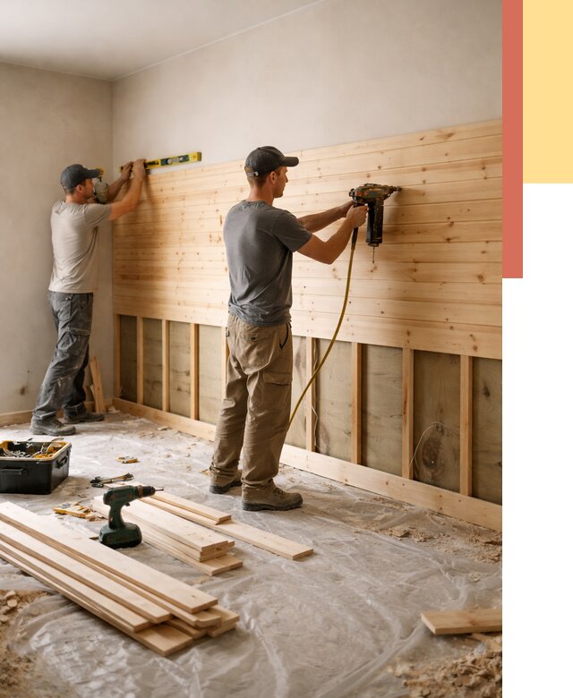 Монтаж деревянной вагонки на стены в Ленинске-Кузнецком от 7666 руб. | Услуги монтажа вагонки | ОТДЕЛОЧНИК-Лнн