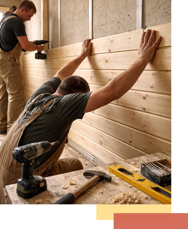 Монтаж деревянной вагонки на стены в Ленинске-Кузнецком быстро и качественно