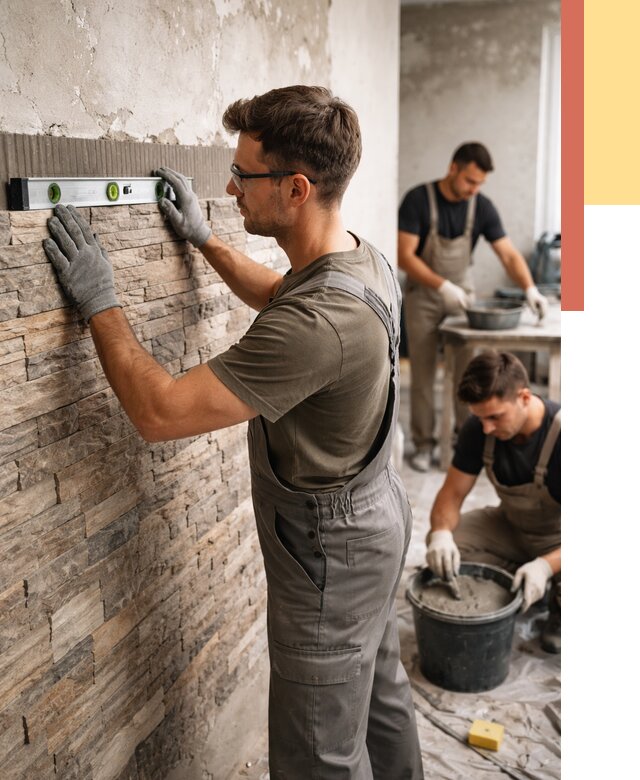 Монтаж искусственного камня в Ленинске-Кузнецком от 4599 руб. под ключ | ОТДЕЛОЧНИК-Лнн