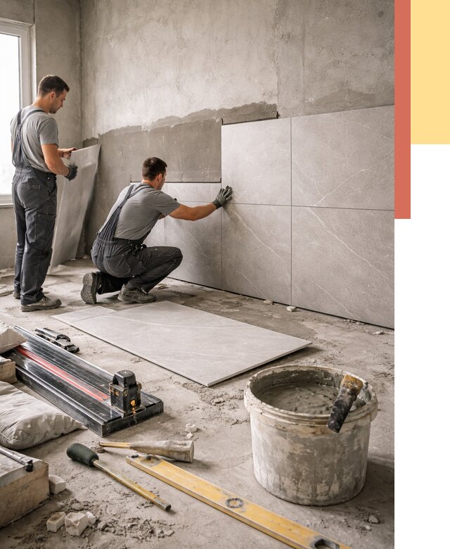 Облицовка стен керамогранитом в Ленинске-Кузнецком от 4293 руб./м² — услуги под ключ | ОТДЕЛОЧНИК-Лнн