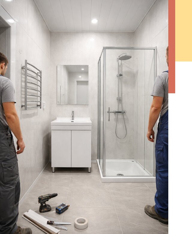 Отделка ванной комнаты панелями ПВХ в Ленинске-Кузнецком от 4599 руб. за м2 | ОТДЕЛОЧНИК-Лнн