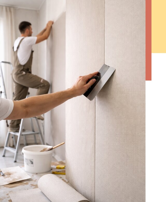 Поклейка текстильных обоев в Ленинске-Кузнецком от 4599 руб. под ключ | ОТДЕЛОЧНИК-Лнн