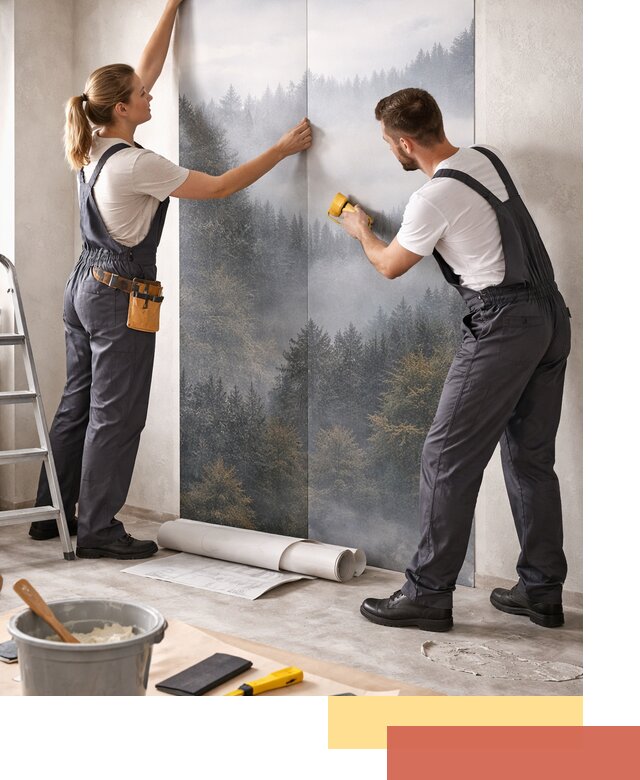 Поклейка фотообоев профессионально в Ленинске-Кузнецком под ключ