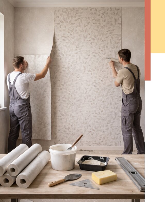 Поклейка обоев с подбором рисунка в Ленинске-Кузнецком от 3577 руб. | ОТДЕЛОЧНИК-Лнн - быстро и недорого