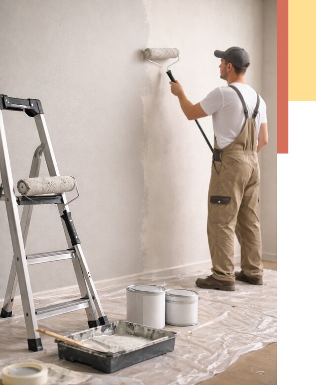 Покраска стен латексной краской в Ленинске-Кузнецком от 4599 руб. за м2 | ОТДЕЛОЧНИК-Лнн