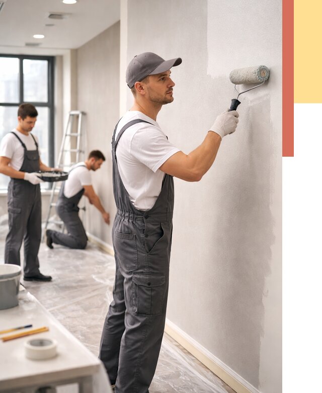 Покраска стен в офисе в Ленинске-Кузнецком от 8688 руб. — быстро и недорого | ОТДЕЛОЧНИК-Лнн