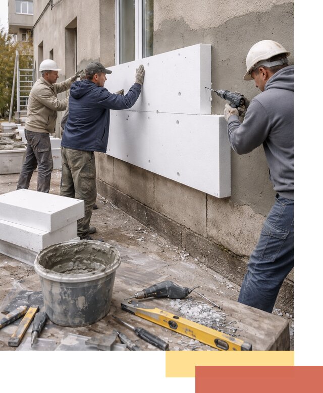 Утепление наружных стен пенопластом в Ленинске-Кузнецком