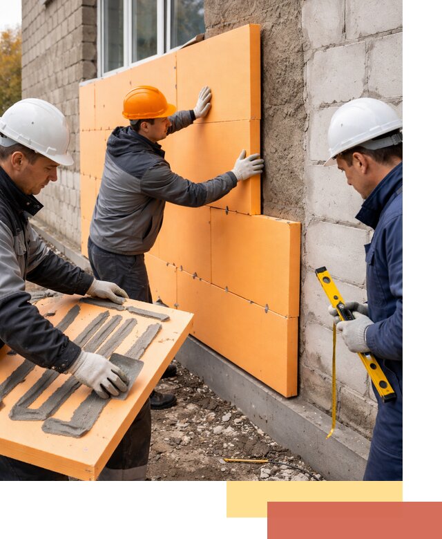 Утепление фасада пеноплексом под ключ в Ленинске-Кузнецком
