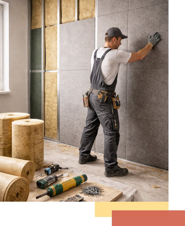 Профессиональная шумоизоляция стен в Ленинске-Кузнецком для квартиры и офиса