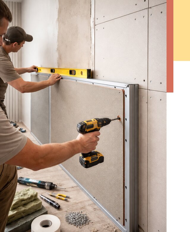 Шумоизоляция стен панелями ЗИПС в Ленинске-Кузнецком от 2249 руб./м² под ключ | ОТДЕЛОЧНИК-Лнн