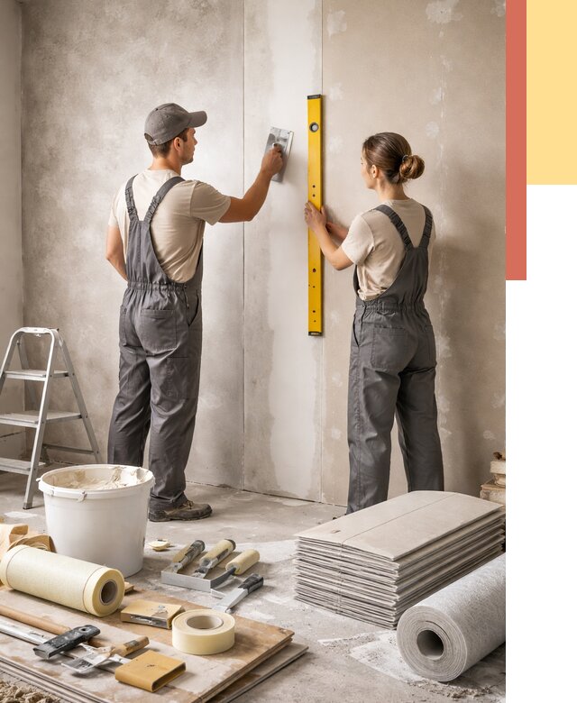 Отделка стен в Ленинске-Кузнецком от 1533 руб/м² — недорого, быстро, под ключ | ОТДЕЛОЧНИК-Лнн