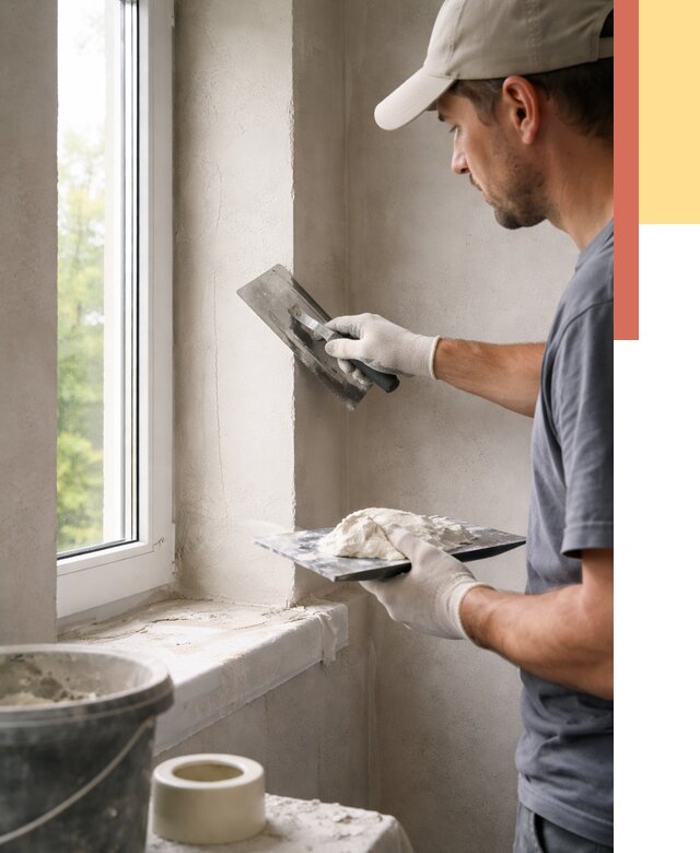 Штукатурка откосов в Ленинске-Кузнецком от 4599 руб/м² — услуги и выравнивание под ключ | ОТДЕЛОЧНИК-Лнн