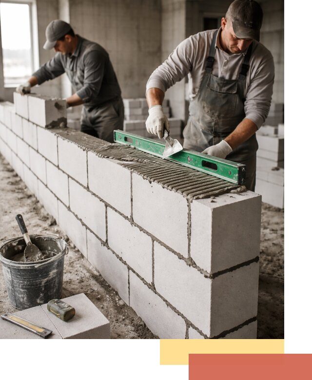 Кладка перегородок из газобетона в Ленинске-Кузнецком быстро и качественно