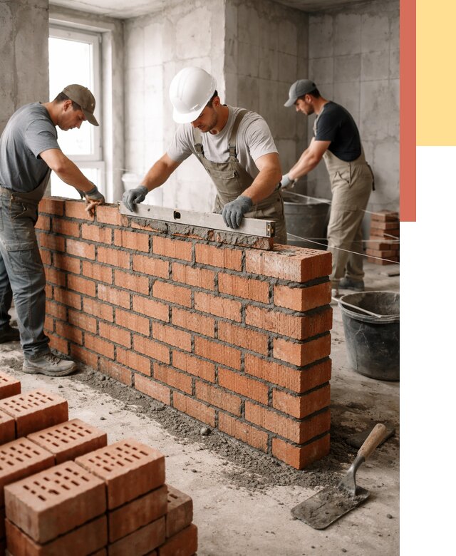 Кладка перегородок из кирпича в Ленинске-Кузнецком от 3577 руб. за м² | ОТДЕЛОЧНИК-Лнн