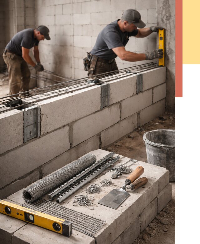 Армирование кладки перегородок в Ленинске-Кузнецком от 767 руб. под ключ | ОТДЕЛОЧНИК-Лнн