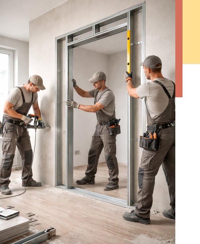 Устройство дверного проема в перегородке в Ленинске-Кузнецком от 4599 руб. под ключ | ОТДЕЛОЧНИК-Лнн