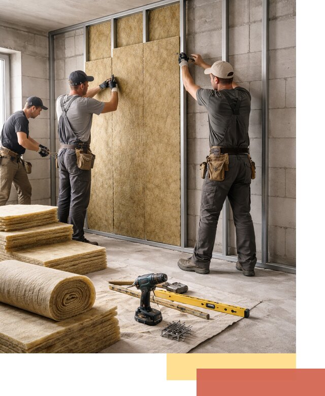 Шумоизоляция перегородок из блоков в Ленинске-Кузнецком — монтаж и защита шумоизоляцией