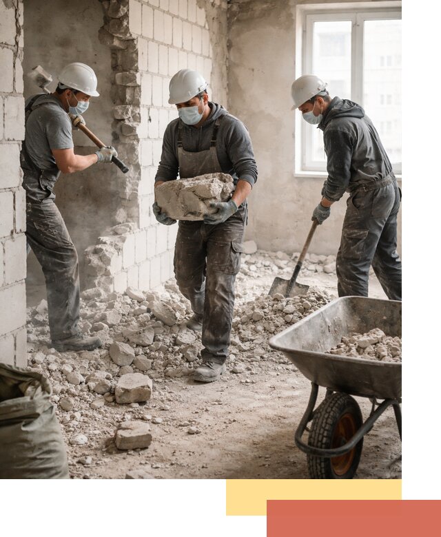 Демонтаж блочных перегородок в Ленинске-Кузнецком быстро и аккуратно