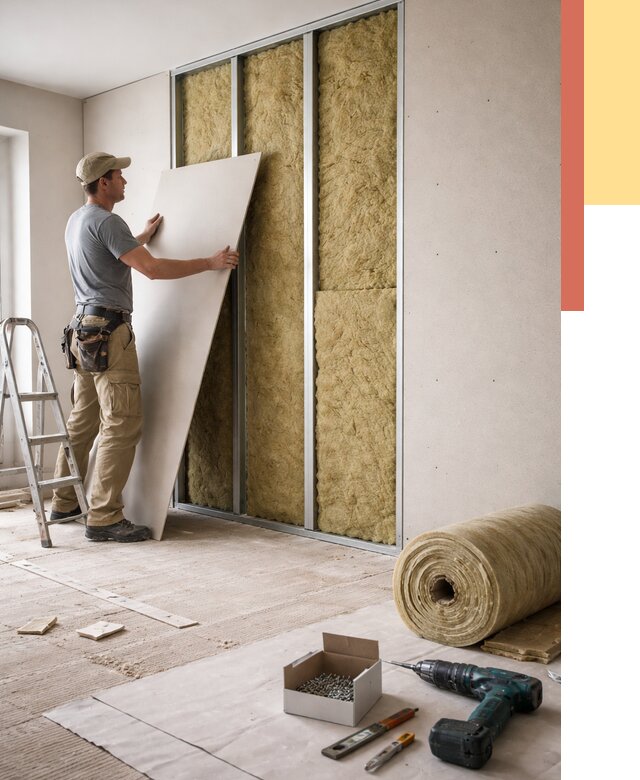 Перегородка из гипсокартона с шумоизоляцией в Ленинске-Кузнецком от 3189 руб. | ОТДЕЛОЧНИК-Лнн