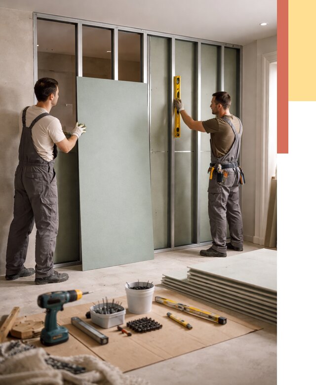 Перегородка из влагостойкого гипсокартона в Ленинске-Кузнецком от 4906 руб. — монтаж под ключ | ОТДЕЛОЧНИК-Лнн