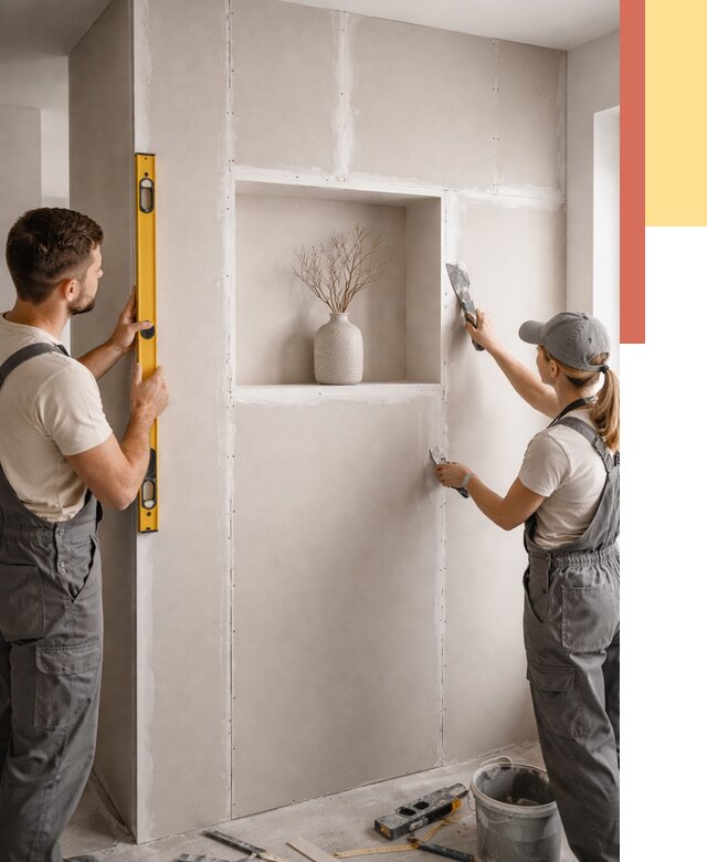 Перегородка из гипсокартона с нишей в Ленинске-Кузнецком от 3322 руб. под ключ | ОТДЕЛОЧНИК-Лнн