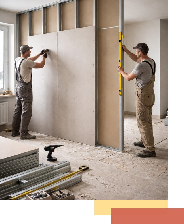 Зонирующая перегородка из гипсокартона под ключ в Ленинске-Кузнецком